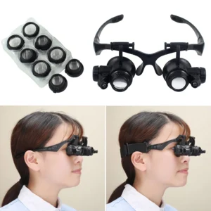 Head Wearing Magnifier Glasses with LED Observation Eyewear